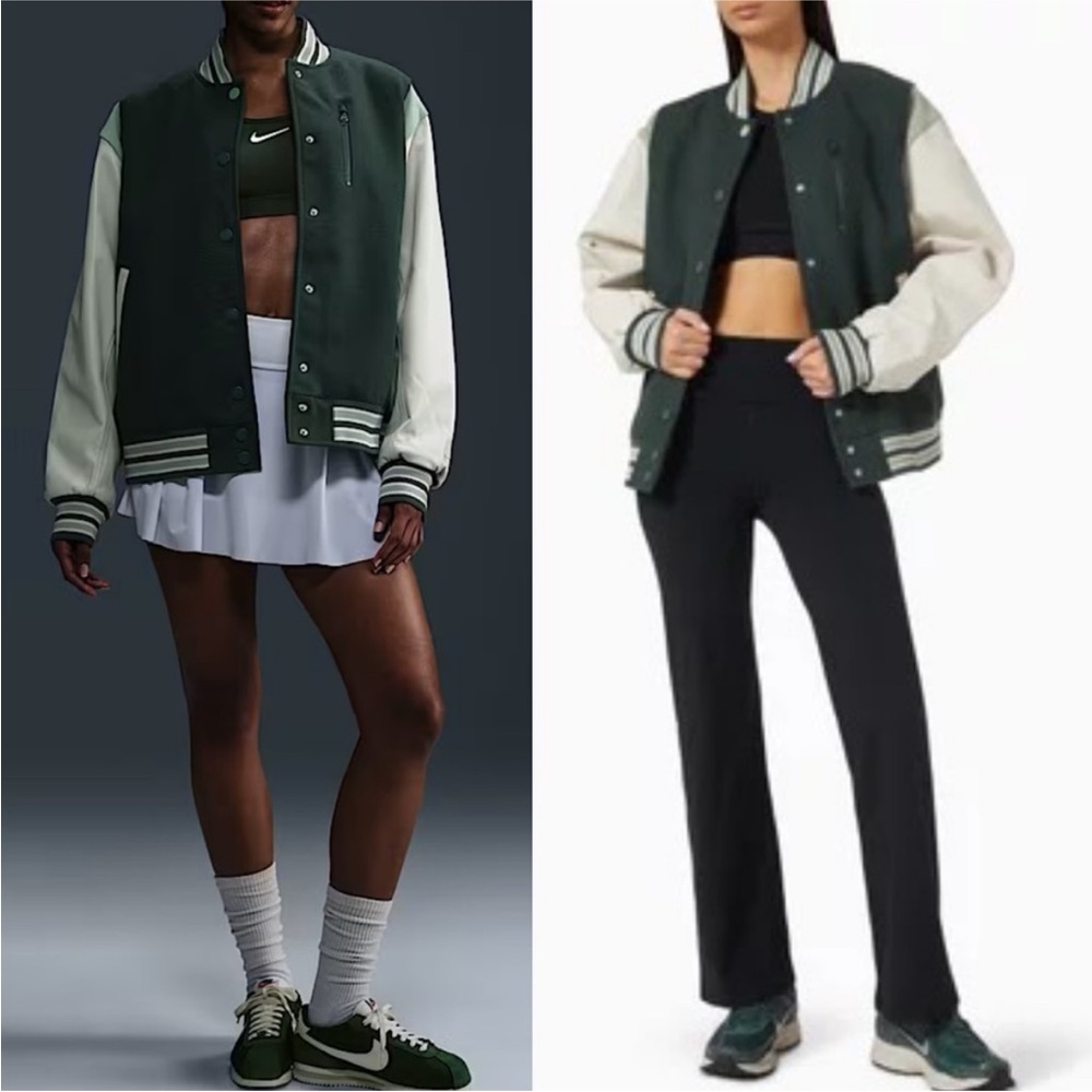 NWT NIKE Sportswear Destroyer varsity Jacket in Wool-blend and 100% leather Sz M